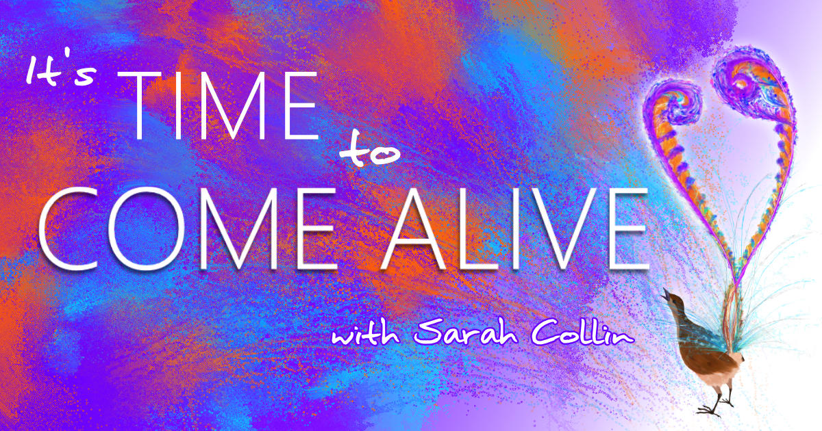 It's time to Come Alive with Sarah Collin and a drawing of a lyrebird