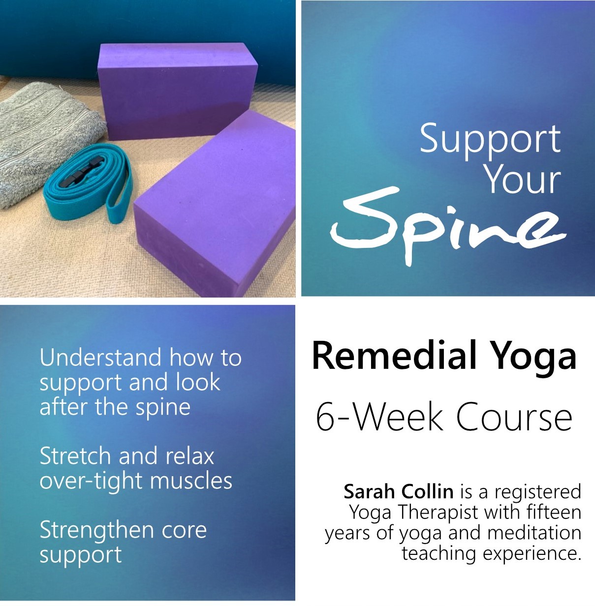 Support Your Spine: Remedial Yoga 6 Week Course.
