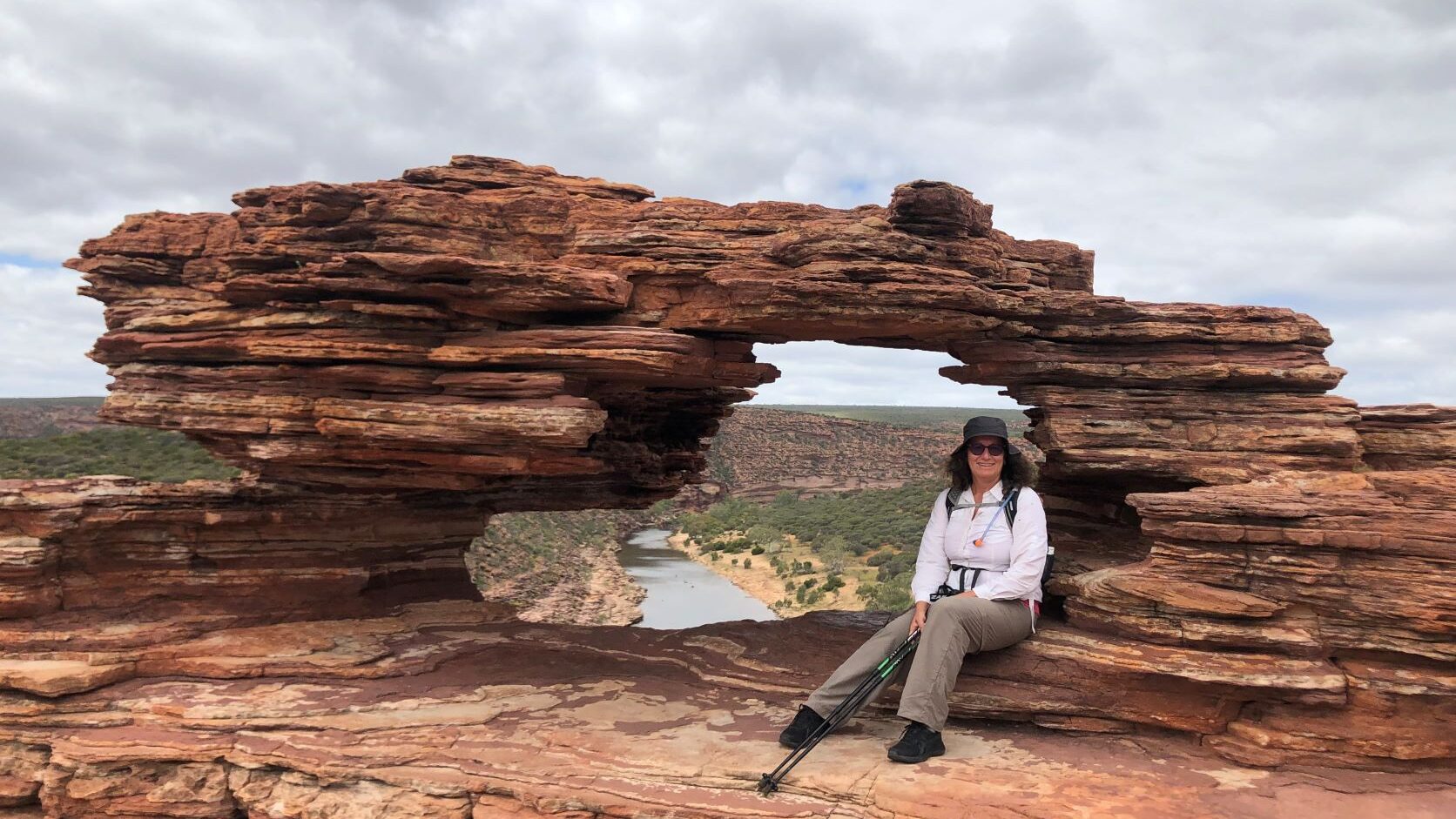Photo of Sarah Collin at Nature's Window near Kalbarri, Western Australia